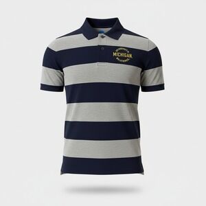 NCAA University of Michigan Wolverines Polo Shirt Small New Striped Mens Knights